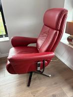 Prachtige rood leren relax stoel, Huis en Inrichting, Fauteuils, Ophalen, Zo goed als nieuw, 50 tot 75 cm