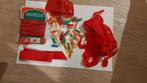 kerst rood lint + plastic knijpertjes, Ophalen, Gebruikt