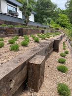 Spoorbiels planken, eiken, onbehandeld, Tuin en Terras, Bielzen en Borders, Ophalen, 200 cm of meer, Zo goed als nieuw, Platenburg