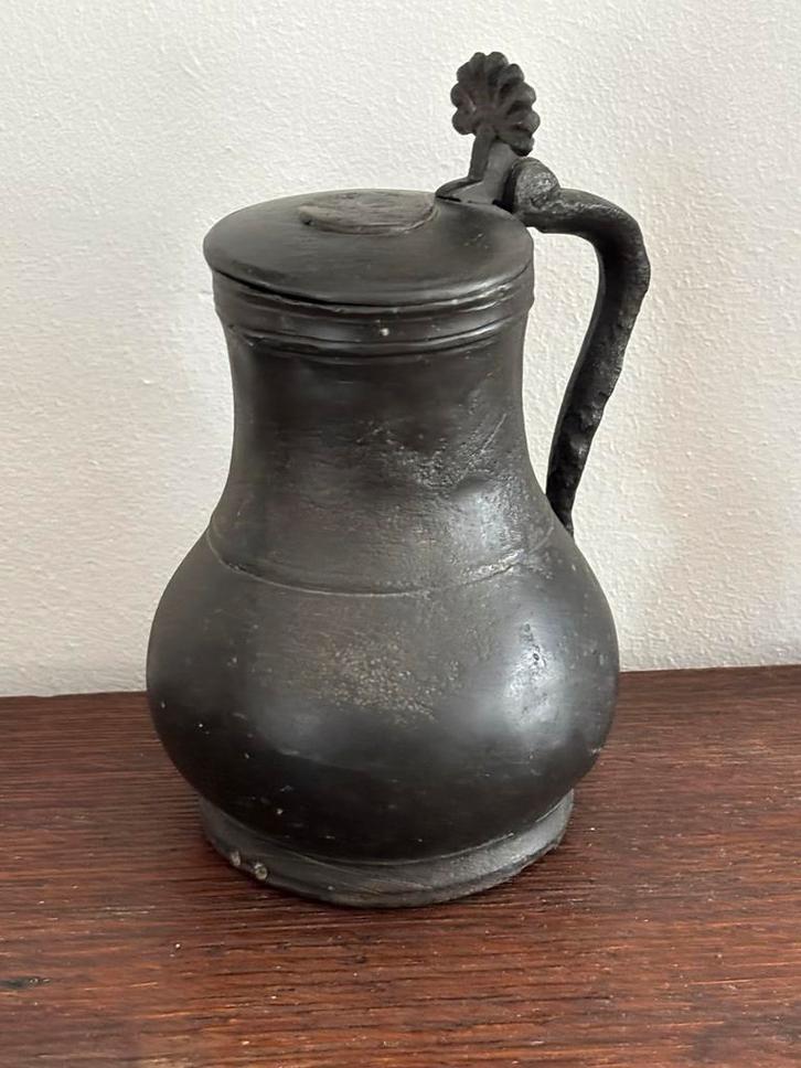 Middeleeuwse tinnen kan, Antwerpen bodemvondst, Antiek en Kunst, Antiek | Tin, Ophalen of Verzenden