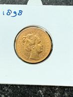 Prachtig Gouden Tientje Wilhelmina 1898, geen punt Pander, Koningin Wilhelmina, Losse munt, 10 gulden, Goud