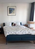 Tweepersoons boxspring donkerblauw, 160x200cm, Ophalen, Gebruikt, Blauw, Tweepersoons