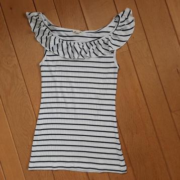 ESPRIT t- shirt top wit blauwe streep maat S beschikbaar voor biedingen