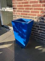 Blauwe Geglazuurde Buitenpot - Hoog Model, Ophalen, Steen, Gebruikt, Vierkant