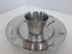 Vintage kinder bordje en beker RVS, Ophalen of Verzenden, Zo goed als nieuw, Overige materialen, Overige typen