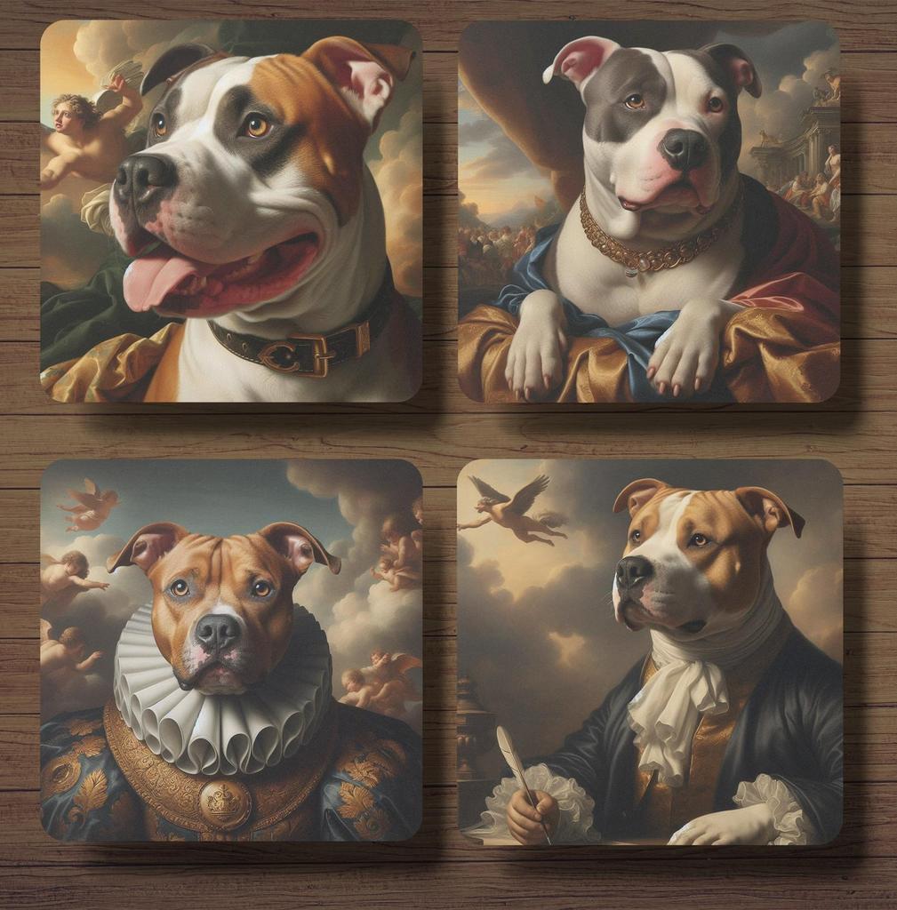 Pitbull Barok onderzetters met houder, Ophalen of Verzenden, Nieuw, Glas of Kopje