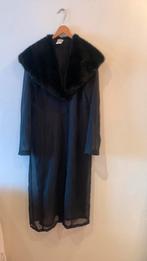 Zwarte onder jas met prachtige bontkraag Bandolera  38, Ophalen of Verzenden, Zo goed als nieuw, Maat 38/40 (M), Sjaal