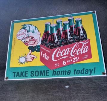 Coca Cola Emaille Bord - 28x22 cm beschikbaar voor biedingen
