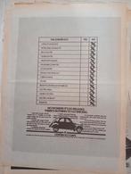 2 grote kranten pagina's 2CV Eend Citroen jaren 80, Verzamelen, Verzenden, Gebruikt, Auto's