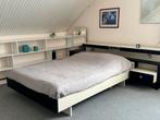 Vintage zwart-wit bed  jaren 60/70 140x200 met nachtkastjes, Huis en Inrichting, Slaapkamer | Bedden, Ophalen, Gebruikt, Wit, Vintage