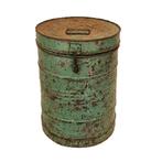 Vintage Metalen Vaten Retro Ijzeren Ton Emmer Vat Blik, Gebruikt, Info@dehanzeherten.nl, Ophalen of Verzenden, De Hanze Herten