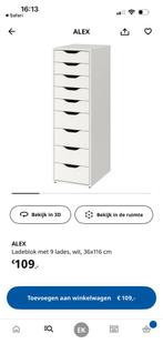 Ladekast ikea Alex, Huis en Inrichting, Kasten | Ladekasten, Ophalen, Minder dan 50 cm, 5 laden of meer, Zo goed als nieuw