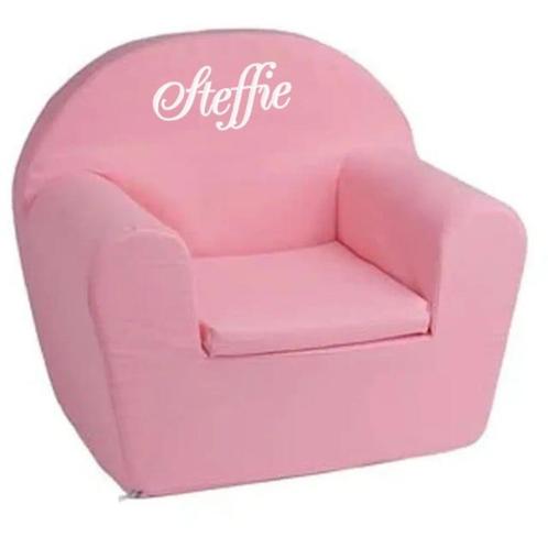 Kinder fauteuil stoeltje geborduurd met naam 13 kleuren, Kinderen en Baby's, Overige Kinderen en Baby's, Nieuw, Ophalen of Verzenden