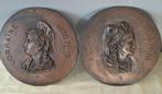 2 grote .. 30 cm .. bronzen wand plaquettes, Ophalen of Verzenden