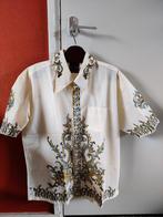 Javaans Batik Overhemd M/L, Lion Brand, Beige, Zo goed als nieuw, Halswijdte 39/40 (M)