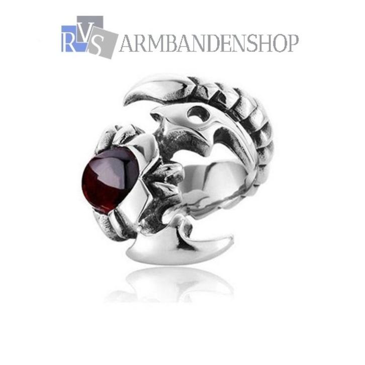 Rvs ring scorpion schorpioen 3D bikers sterrenbeeld scorpio, Sieraden, Tassen en Uiterlijk, Ringen, Nieuw, Heer, Zilver, IJzer of Staal