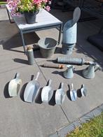Brocante zinken items + 6 grutter scheppen, Antiek en Kunst, Ophalen