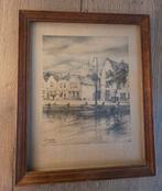Pentekening Haven Zierikzee 1939, Antiek en Kunst, Ophalen of Verzenden