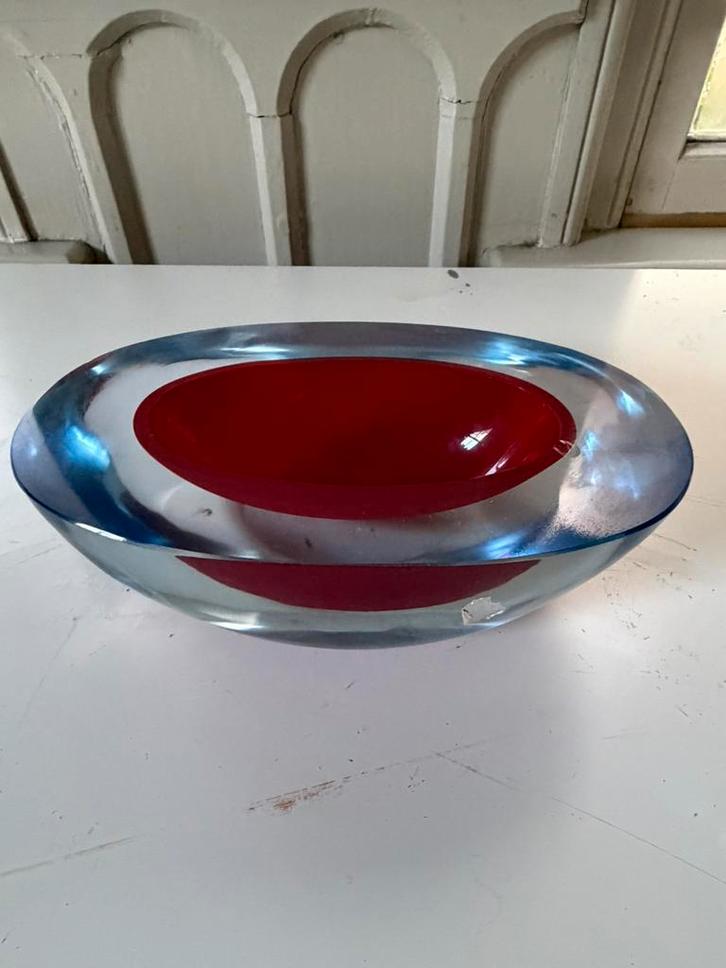 Murano Sommerso schaal, Antiek en Kunst, Antiek | Glas en Kristal, Ophalen of Verzenden