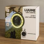 LUUME 2-in-1 LED Lamp met Ventilator Draagbaar & 360, Ophalen of Verzenden
