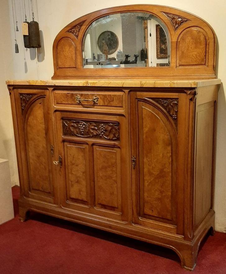 Antieke Judend Still  buffetkast met spiegel, Antiek en Kunst, Antiek | Meubels | Kasten, Verzenden