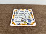 Decoratieve Tegel met Humoristische Tekst, Antiek en Kunst, Ophalen of Verzenden