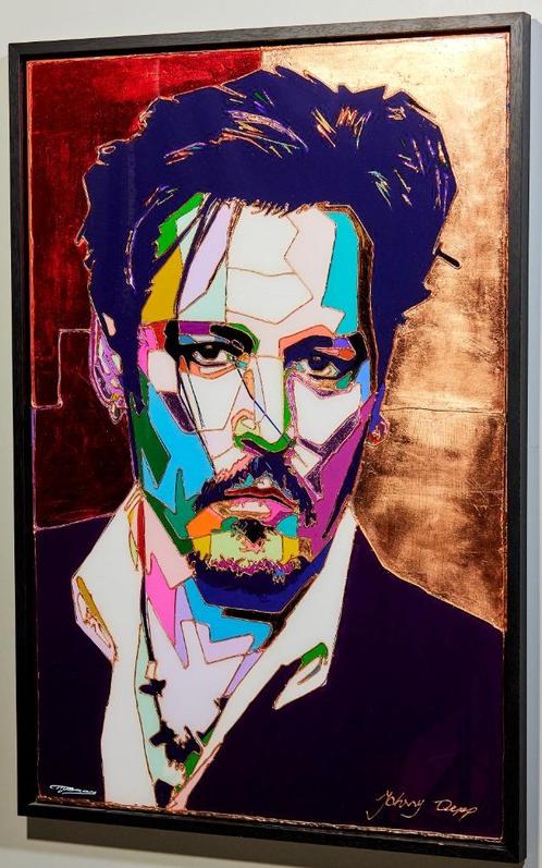 Tonny Baars - Johnny Depp epoxy schilderij uniek, Antiek en Kunst, Kunst | Schilderijen | Modern, Ophalen of Verzenden