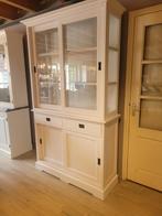 *ACTIE* Mooie Landelijke Witte Buffetkast/ Winkelkast (2519), Gebruikt, 100 tot 150 cm, 200 cm of meer, Glas