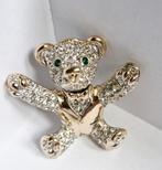 Vintage Teddybeer Broche Kristal Steentjes 
Bj for Beatrix, Met kristal, Overige materialen, Ophalen of Verzenden, Zo goed als nieuw