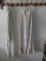 antiek antieke oud oude nachtjapon jurk 1900 wit satijn, Ophalen of Verzenden