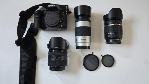Sony Alpha A77-SLT_A77V body met 3 lenzen, Audio, Tv en Foto, Fotocamera's Digitaal, Gebruikt, Spiegelreflex, Sony, Geen optische zoom
