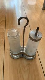 Olie en azijn fles met houder, Ophalen of Verzenden, Gebruikt