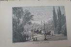 27 / Brussel Le Parc de laeken Houtgravure uit 1892, Antiek en Kunst, Ophalen of Verzenden