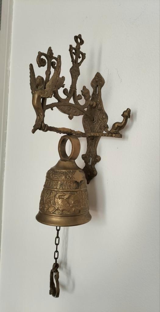 Antieke klooster bel mooi bewerkt, Antiek en Kunst, Antiek | Koper en Brons, Brons, Ophalen of Verzenden