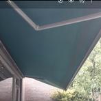 Zonneluifel 4,5 meter breed, groen, zwengelstok, slingerstok, Tuin en Terras, Zonneschermen, Ophalen, Gebruikt, 450 cm of meer