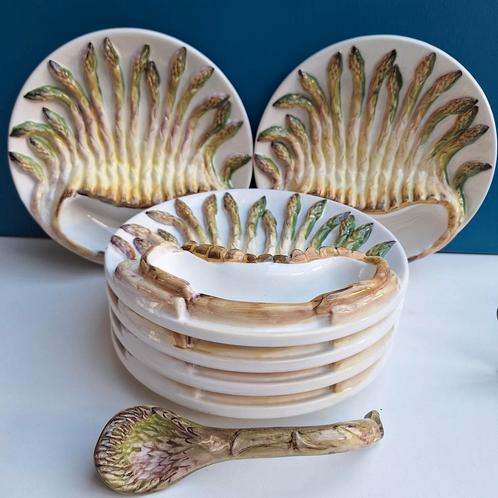 Art deco asperge borden met lepel, Antiek en Kunst, Antiek | Servies los, Ophalen of Verzenden