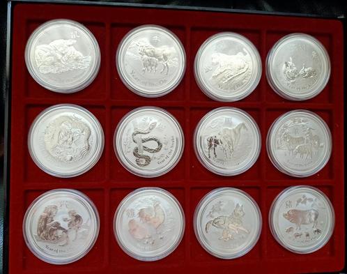 Zilveren Lunar 2, in 1 Oz en 2 oz  5 oz 10 oz en Kg munten, Postzegels en Munten, Edelmetalen en Baren, Zilver, Ophalen of Verzenden