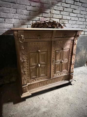 * Antiek commode dressoir houtsnijwerk * plaatje ! beschikbaar voor biedingen