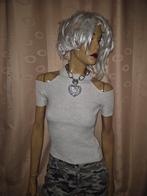 Prachtige tricot shirt van bershka maat M zgan, Maat 38/40 (M), Beige, Zo goed als nieuw, Korte mouw