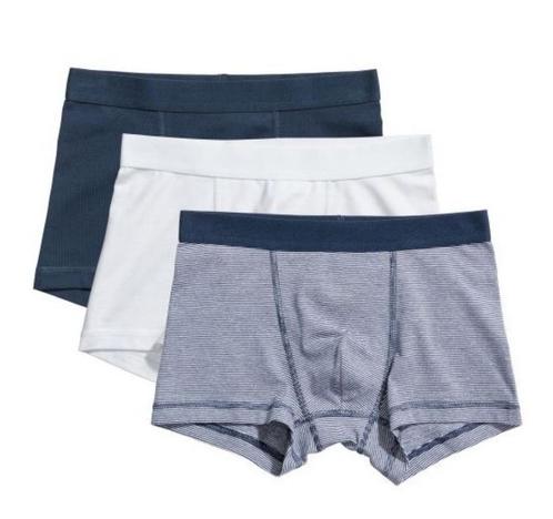 H&M set 3 katoenen boxershorts boxers blauw wit maat 158-164, Kinderen en Baby's, Kinderkleding | Maat 158, Nieuw, Jongen, Nacht- of Onderkleding