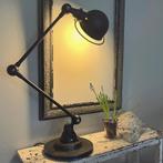 Mooie oude zwarte Jieldé lamp met 2 armen op schijf, Ophalen