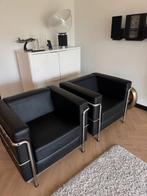 zwarte fauteuils LC2 look a like, Huis en Inrichting, Fauteuils, Ophalen, Zo goed als nieuw, 75 tot 100 cm, 50 tot 75 cm