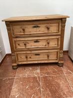 Antieke grenen commode, Ophalen, Gebruikt, 50 tot 100 cm, Met lade(s)