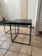 2x marmeren bijzet tafeltjes zwart, Ophalen, Minder dan 55 cm, Vierkant, Zo goed als nieuw