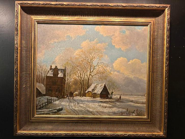 Frits Pieters(1915-2002)''Hollands Wintergezicht" Schelfhout, Antiek en Kunst, Kunst | Schilderijen | Klassiek, Ophalen of Verzenden