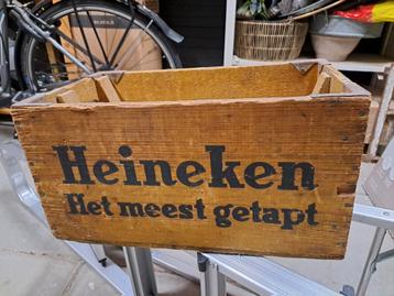 Vintage Heineken krat, houten bierkrat 1970 beschikbaar voor biedingen