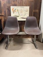 Vintage/ industriële gave kuipstoeltjes/ zitbankje, Huis en Inrichting, Stoelen, Ophalen, Twee, Bruin, Vintage/ industrieel