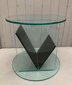 Bijzettafel lectuurtafel Helderr glas rond tafel, Ophalen, Gebruikt, Onbekend, Onbekend
