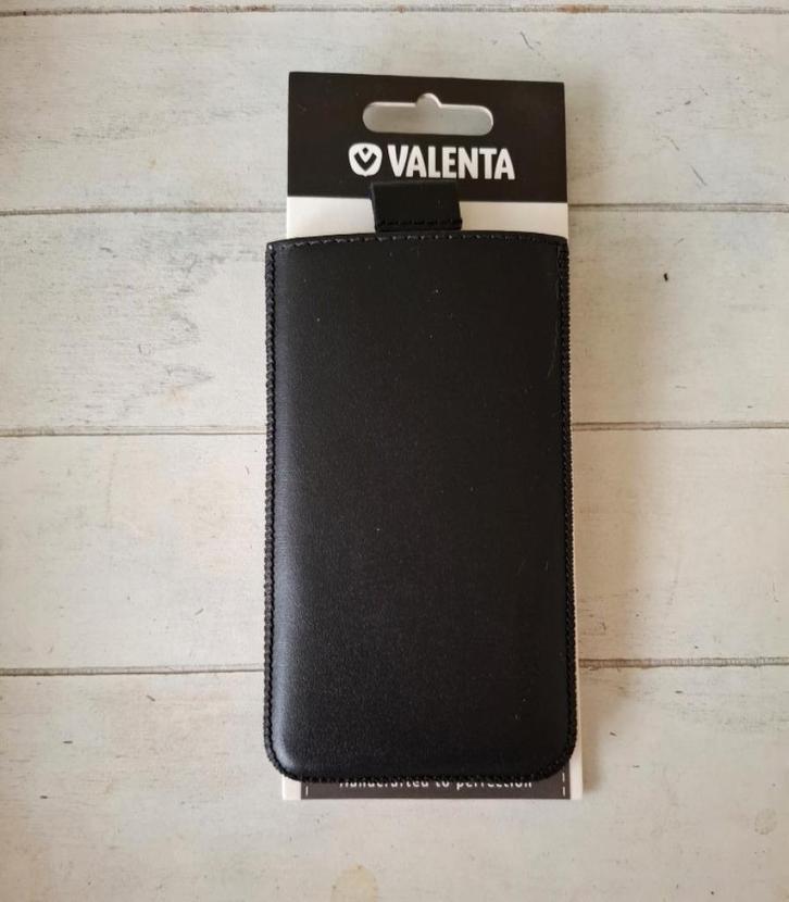 Hand Made Zwart Lederen GSM Tasje van Valenta - Nieuw, Telecommunicatie, Mobiele telefoons | Toebehoren en Onderdelen, Nieuw, Bescherming