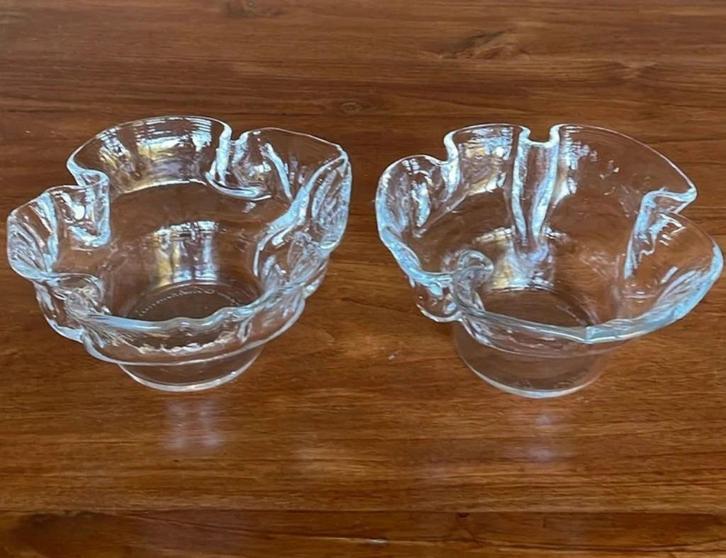 2 Lindshammar kristal glazen kommen, Antiek en Kunst, Antiek | Glas en Kristal, Ophalen of Verzenden